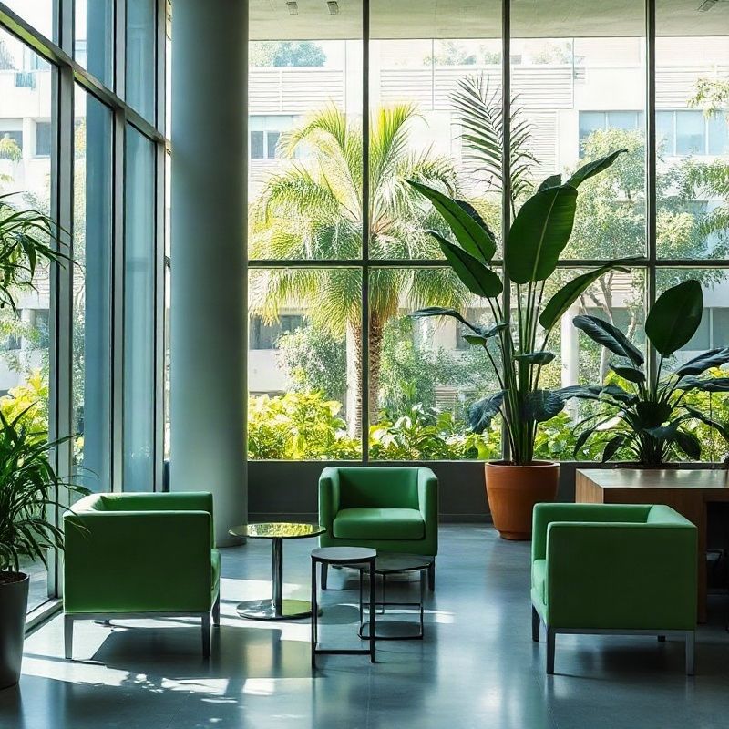 Sala comercial no Caminho das Árvores com divisórias de vidro e mobiliário minimalista